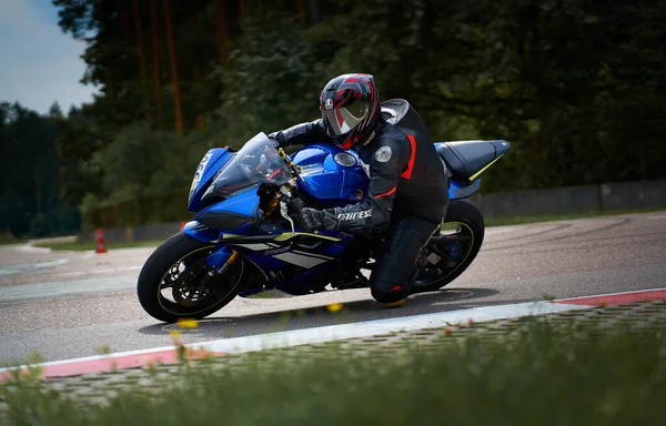 2021 Lithuania Kaunas Motogp Rider Motorcyclist Rides Fast Sport Bike — Zdjęcie stockowe