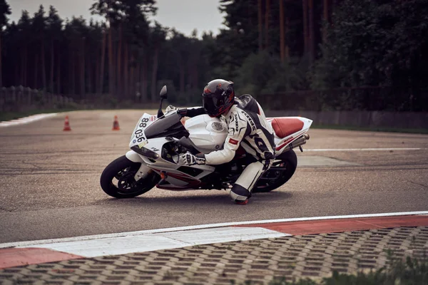 2021 Lithuania Kaunas Motogp Rider Motorcyclist Rides Fast Sport Bike — Photo