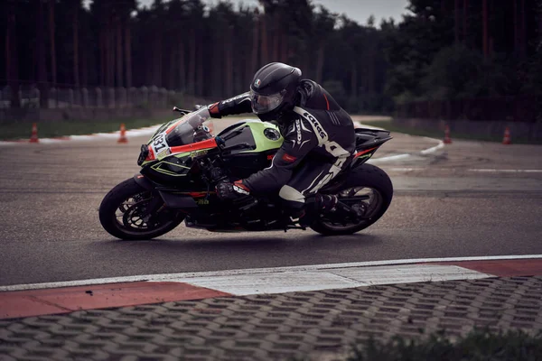 2021 Lithuania Kaunas Motogp Rider Motorcyclist Rides Fast Sport Bike — Photo