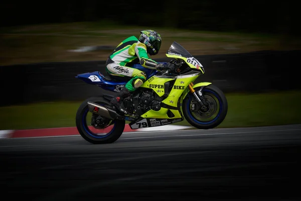 2021 Lithuania Kaunas Motogp Rider Motorcyclist Rides Fast Sport Bike — Foto Stock