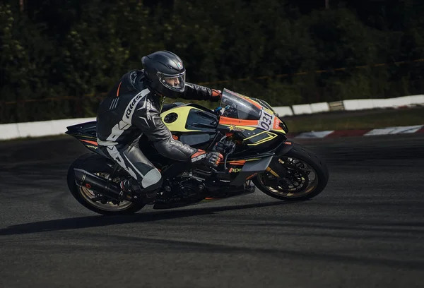 2021 Lithuania Kaunas Motogp Rider Motorcyclist Rides Fast Sport Bike — Zdjęcie stockowe