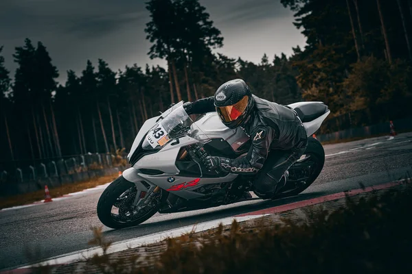 2021 Lithuania Kaunas Motogp Rider Motorcyclist Rides Fast Sport Bike — Stock Fotó