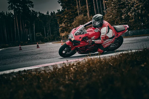 2021 Lithuania Kaunas Motogp Rider Motorcyclist Rides Fast Sport Bike — Stock fotografie