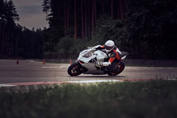 2021 Lithuania Kaunas Motogp Rider Motorcyclist Rides Fast Sport Bike — Zdjęcie stockowe