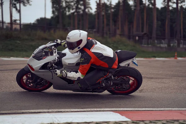 2021 Lithuania Kaunas Motogp Rider Motorcyclist Rides Fast Sport Bike — Photo