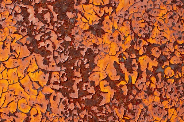 Rostiges Metall mit rissigem Grunge-Hintergrund — Stockfoto