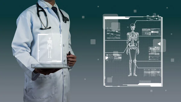 Médico trabajando con la tableta en concepto médico — Foto de Stock