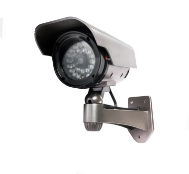 CCTV kamera gözetim izole beyaz arka plan üzerinde