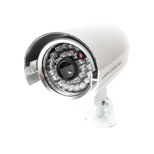 CCTV Camera van het toezicht isoleren op witte achtergrond — Stockfoto