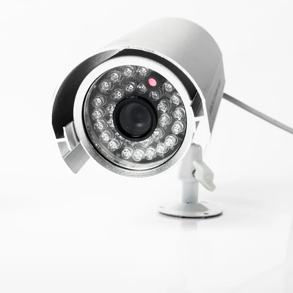 CCTV Camera van het toezicht isoleren op witte achtergrond met ref — Stockfoto