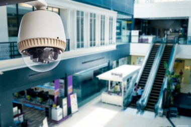 CCTV kamera gözetim içinde mavi biulding çalışma