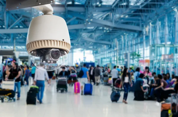 CCTV camera or surveillance operating in air port — Stock Photo, Image