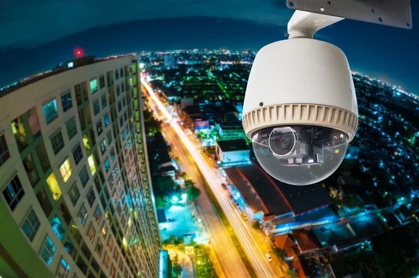 CCTV camera or surveillance with fish eye perspective — Stock Photo, Image