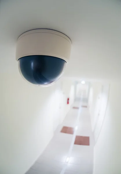 CCTV camera or surveillance with fish eye perspective — Stock Photo, Image