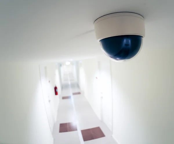 CCTV camera or surveillance with fish eye perspective — Stock Photo, Image