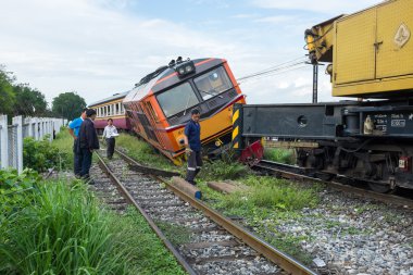Bangkok Tayland - 31 Temmuz 2014: tren acciden başarısız parça ne