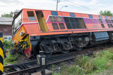 Bangkok Tayland - 31 Temmuz 2014: tren acciden başarısız parça ne