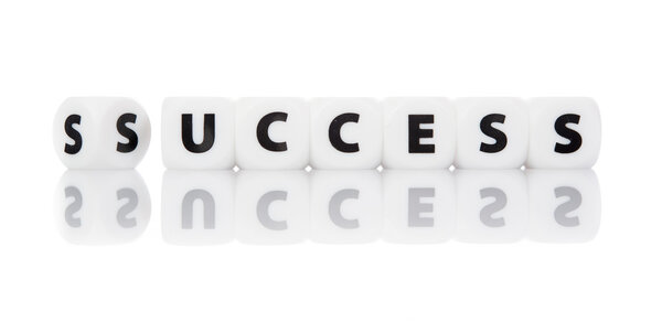 White success block letter with reflection isolate on white background