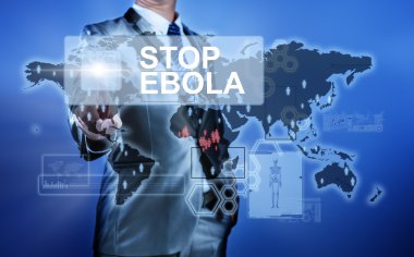 stop ebola üzerinde karar takım elbiseli adam