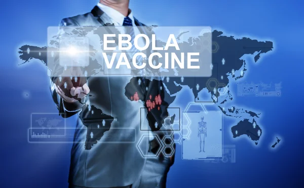 Ebola aşısı karar takım elbiseli adam — Stok fotoğraf