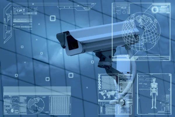 CCTV Camera technology on screen display — Stock Photo, Image