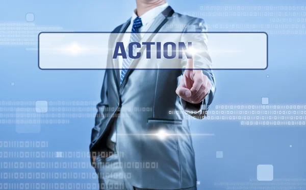 Businessman making decision on action — Stock Photo, Image