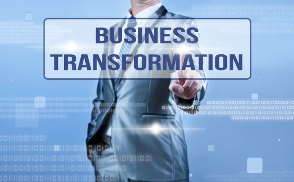 Businessman making decision on business transformation — Stock Photo, Image