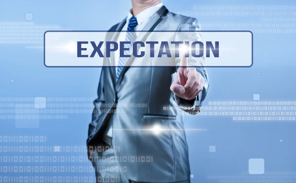 Businessman making decision on expectation — Stock Photo, Image