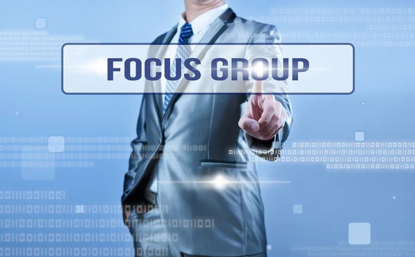 Businessman making decision on focus group — Stock Photo, Image