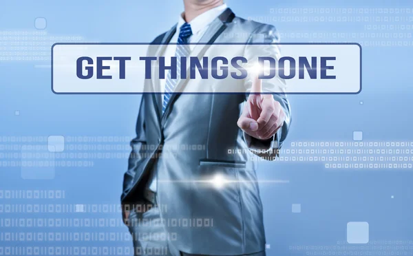 Işadamı get things done karar — Stok fotoğraf