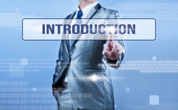 Businessman making decision on introduction — Stock Photo, Image