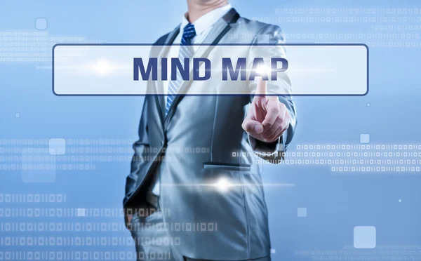 Hombre de negocios toma de decisiones en el mapa mental — Foto de Stock