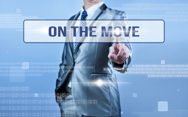 Businessman making decision on "on the move" — Stock Photo, Image