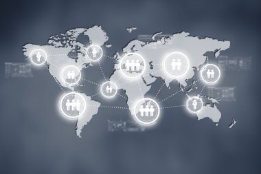 Internet teknoloji kavramı küresel iş ya da sosyal ağ