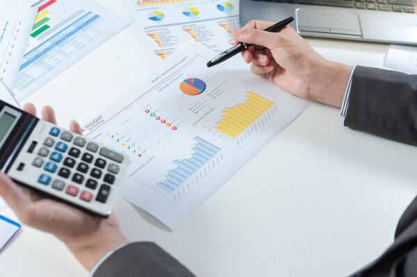 Businessman show report, business performance concept