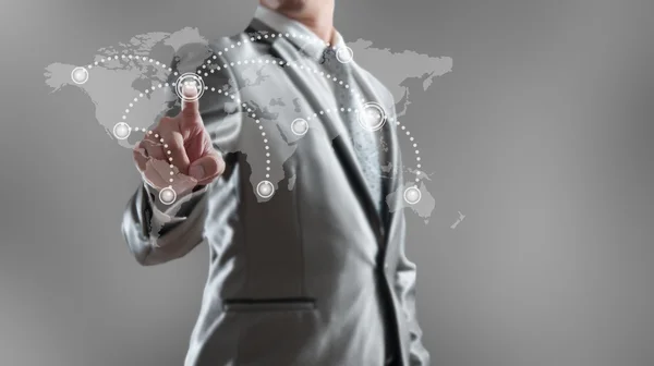 Businessman woking with globalization marketing concept — Stock Photo, Image