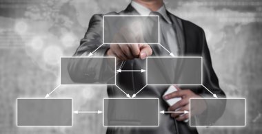 Boş grafik üzerinde karar işadamı