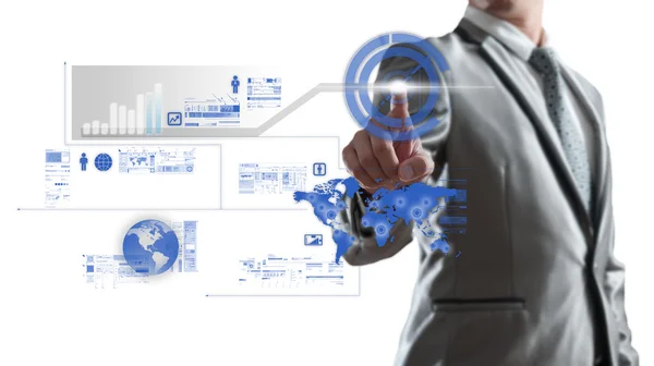 Affärsman woking på diagrammet, affärsidé — Stockfoto