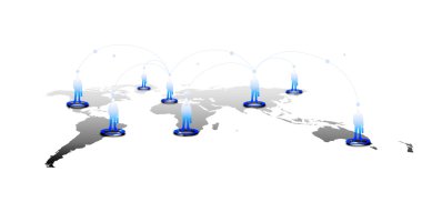Internet teknoloji kavramı küresel iş ya da sosyal ağ