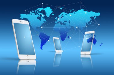 Küreselleşme veya sosyal ağ kavramı arka plan ile yeni gen