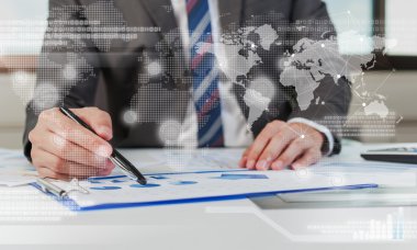 Rapor, iş performansı kavramı analiz işadamı gösteri