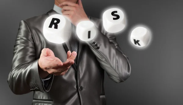 Businessman working on risk management, business concept — Stock Photo, Image