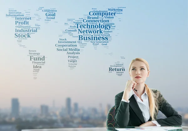 Businesswoman imagine of globalization business concept — Stock Photo, Image