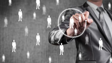 İşadamı beraberlik seçim çizgi