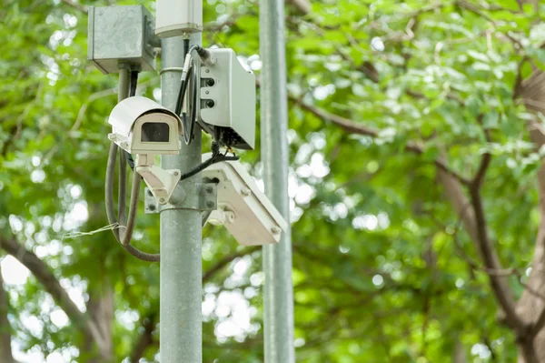 CCTV camera or surveillance operating — Stock Photo, Image