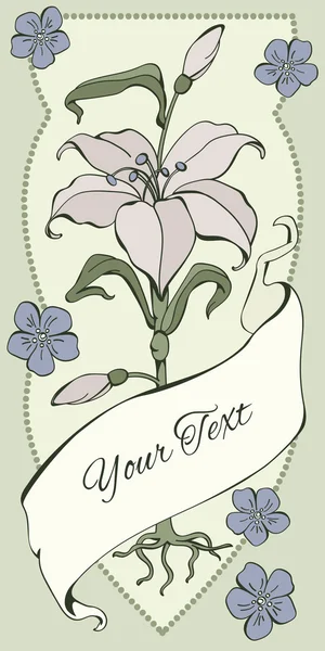 Tarjeta con plantilla Lily Vector — Archivo Imágenes Vectoriales