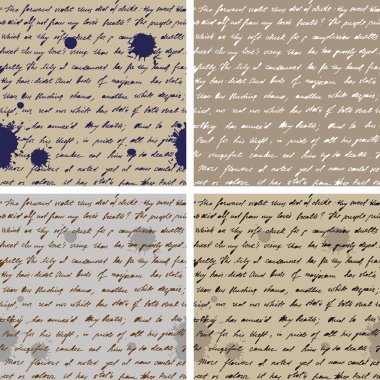 Old Paper With Hand-written Text Seamless Background clipart