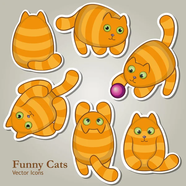 Funny Black Cats icons vector set Stock Vector by ©jelliclecat