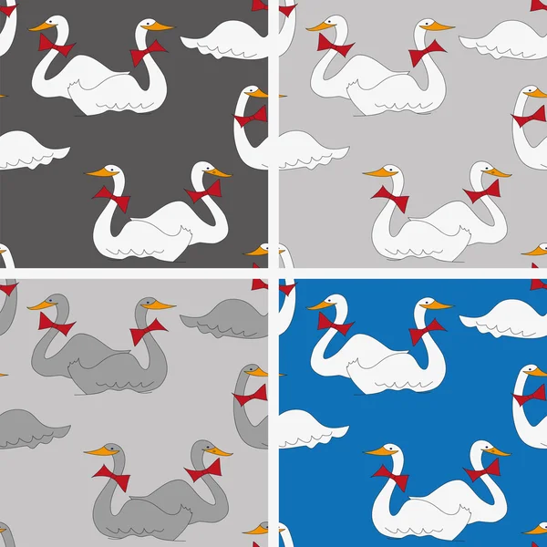 Cartoon-style  background with geese — Stock Vector