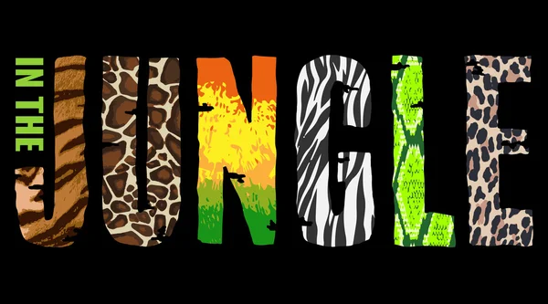 The Jungle T-kısa bir yazıyla siyah arka plan üzerine